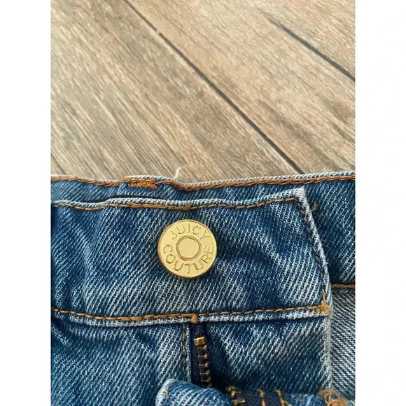 Juicy Couture Black Label Embroidery Denim Short Size 25 - Picture 4 of 5